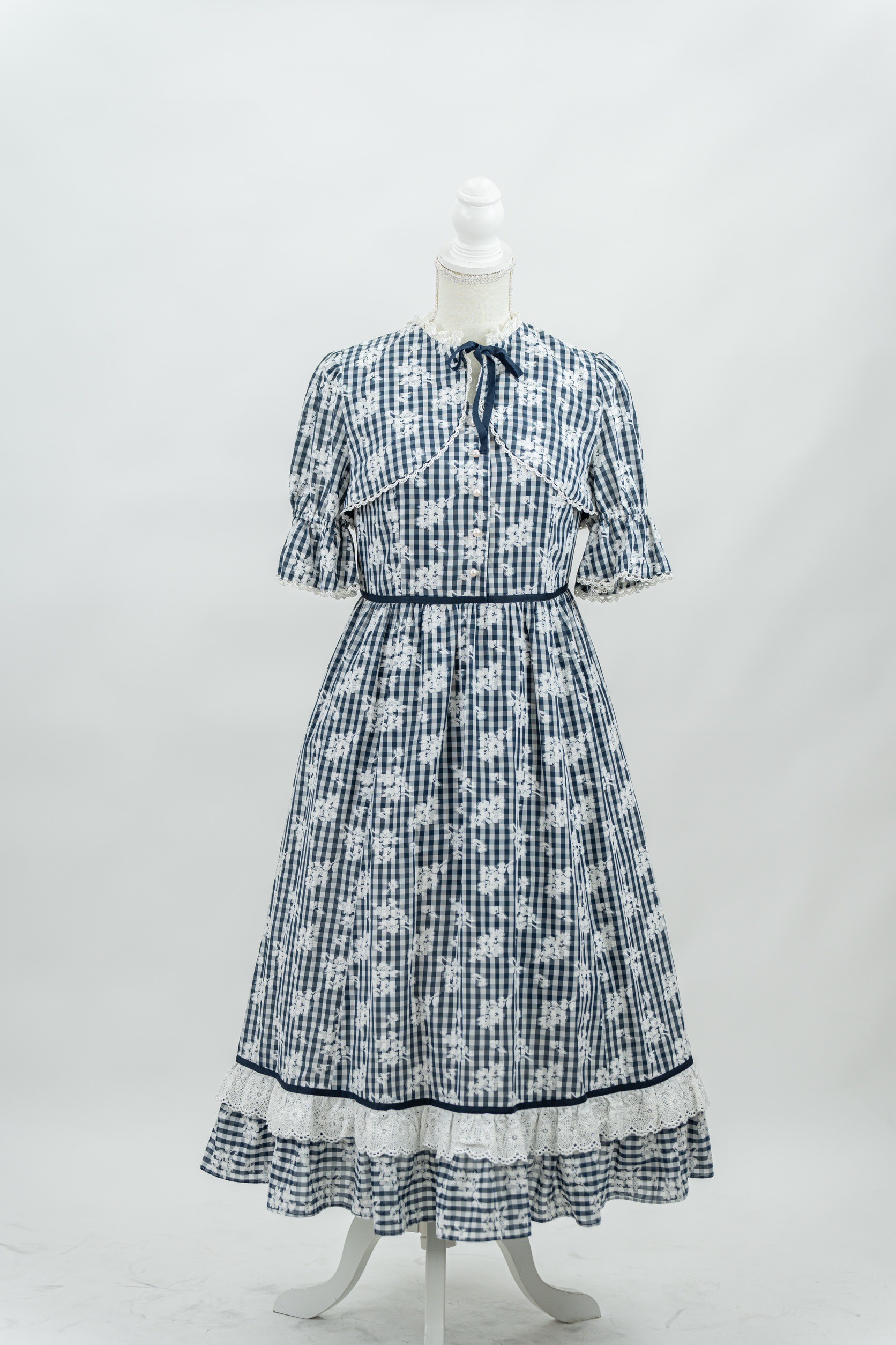【レンタル】Maria pipi ギンガムチェックフラワー ボレロドレス