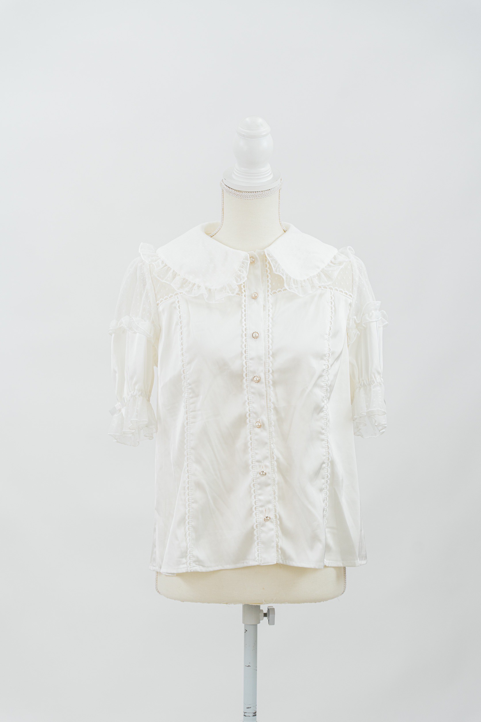 【レンタル】axes femme kawaii チュール切り替えパフ袖ブラウス